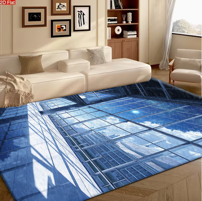 Office Tech Decor - High-Tech Building View Carpet Flooring Unique