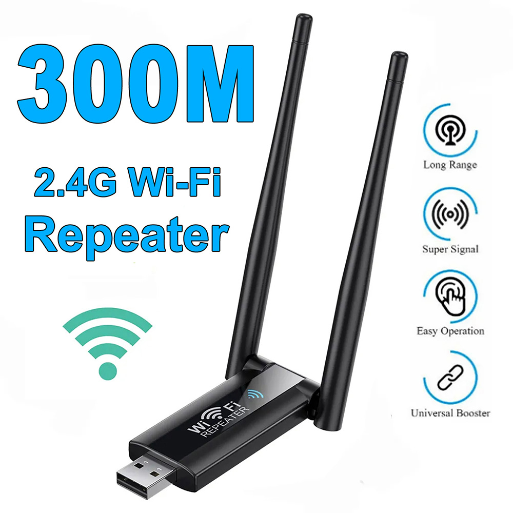 Wifi Range Extender - 300Mbps Wireless WiFi Repeater 2.4G Extender
