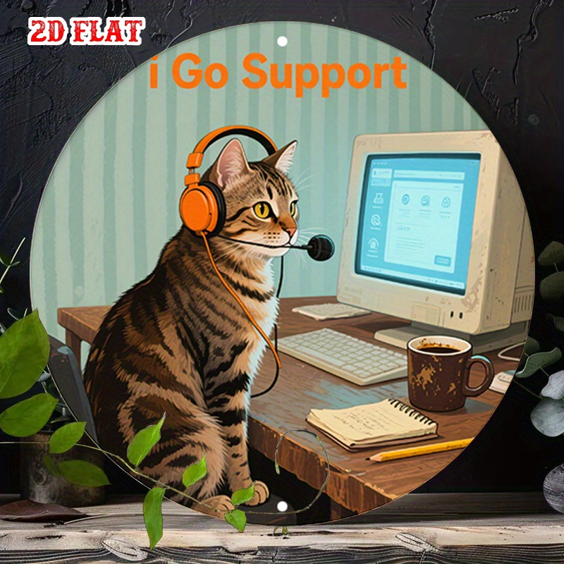 Office Tech Decor - CIFBUY 2D Flat Funny Tech Support