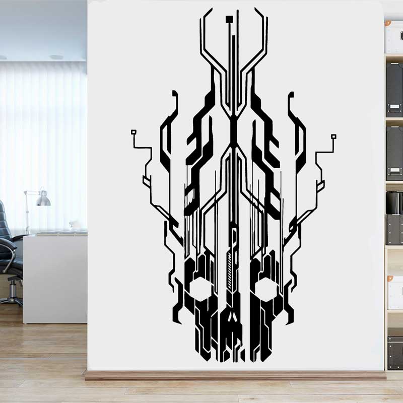 Chip Circuit Tech Skull Vinyl  - Office Tech Furniture ulasan dan harga