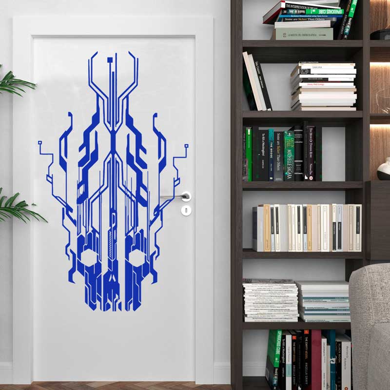 Chip Circuit Tech Skull Vinyl  - Office Tech Furniture ulasan dan harga