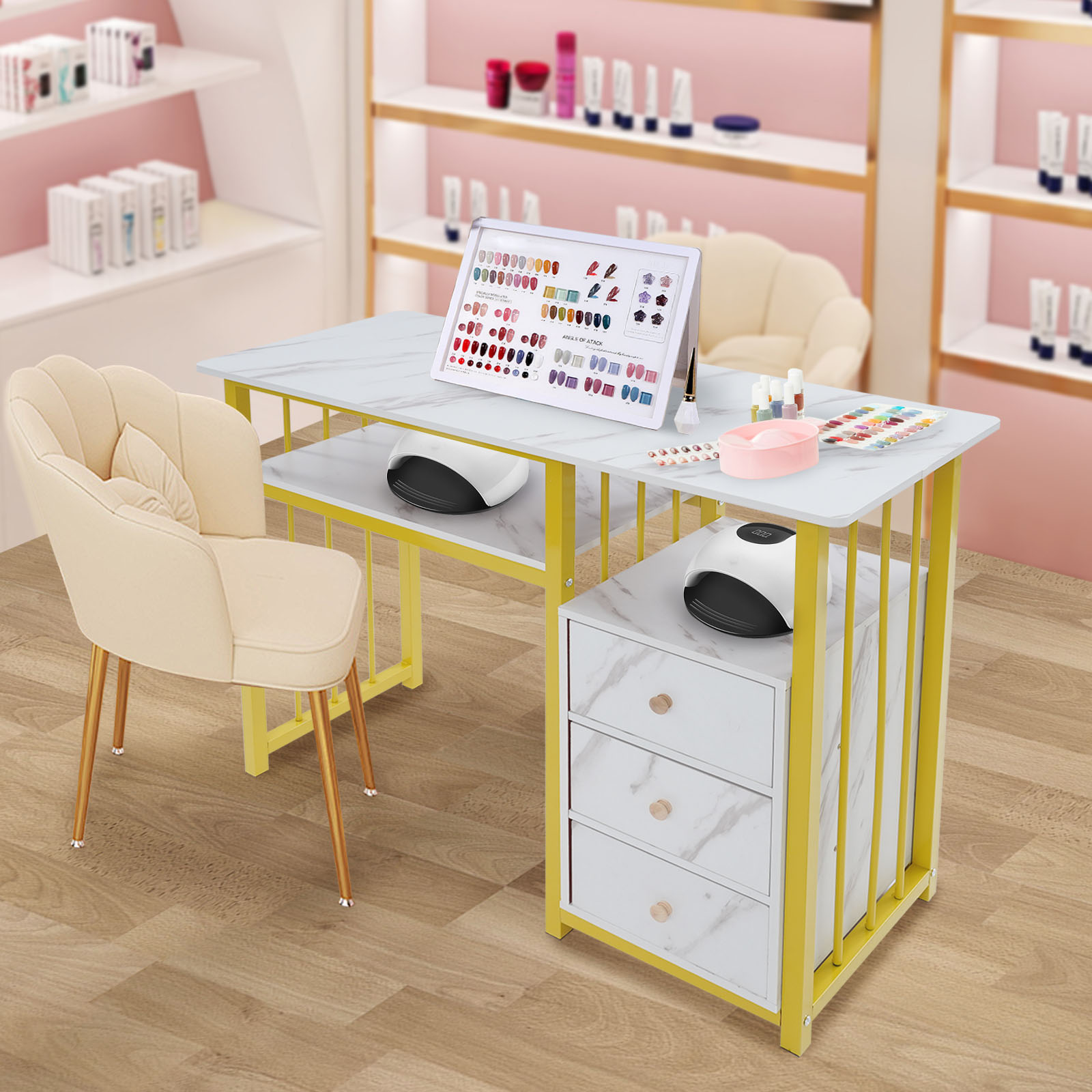39.37×15.75×29.92 Inch Gold Na - Office Tech Furniture ulasan dan harga