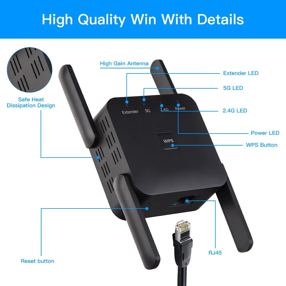 WiFi Repeater 1200Mbps 2.4GHz/ - Wifi Range Extender ulasan dan harga