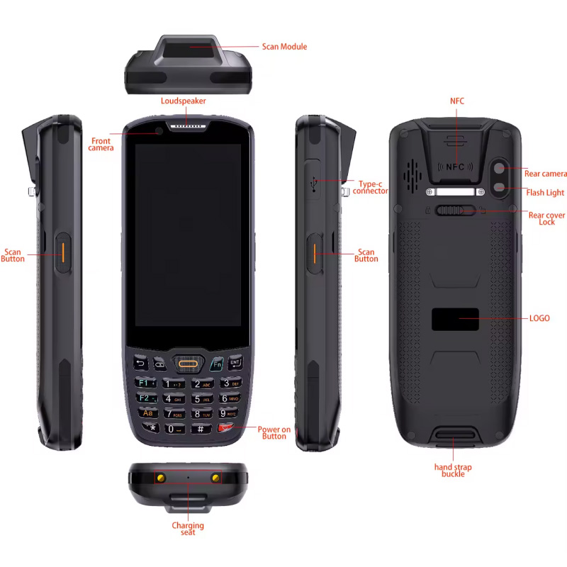 4inch Mobile PDA 1D 2D Barcode - Barcode Scanner 2D ulasan dan harga