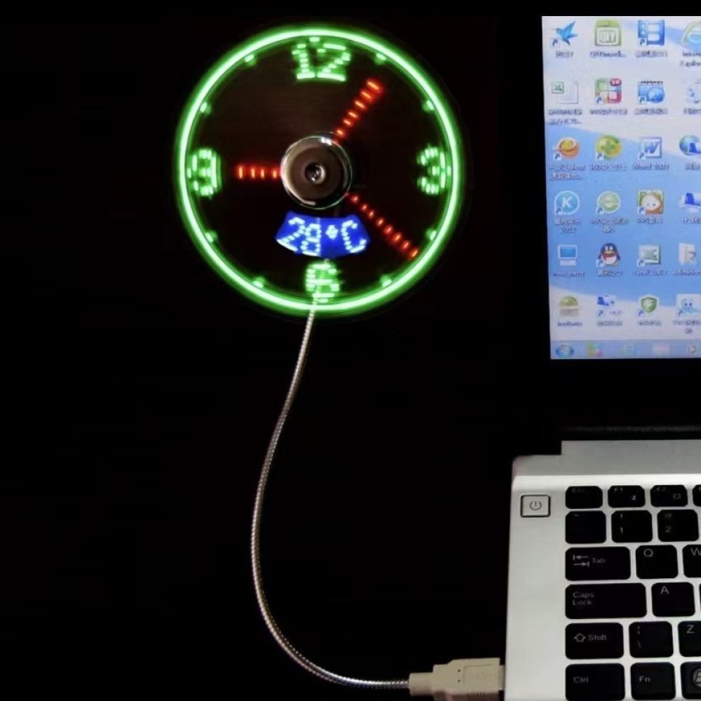 Personalized USB LED Clock Fan - Office Tech And Gadgets ulasan dan harga