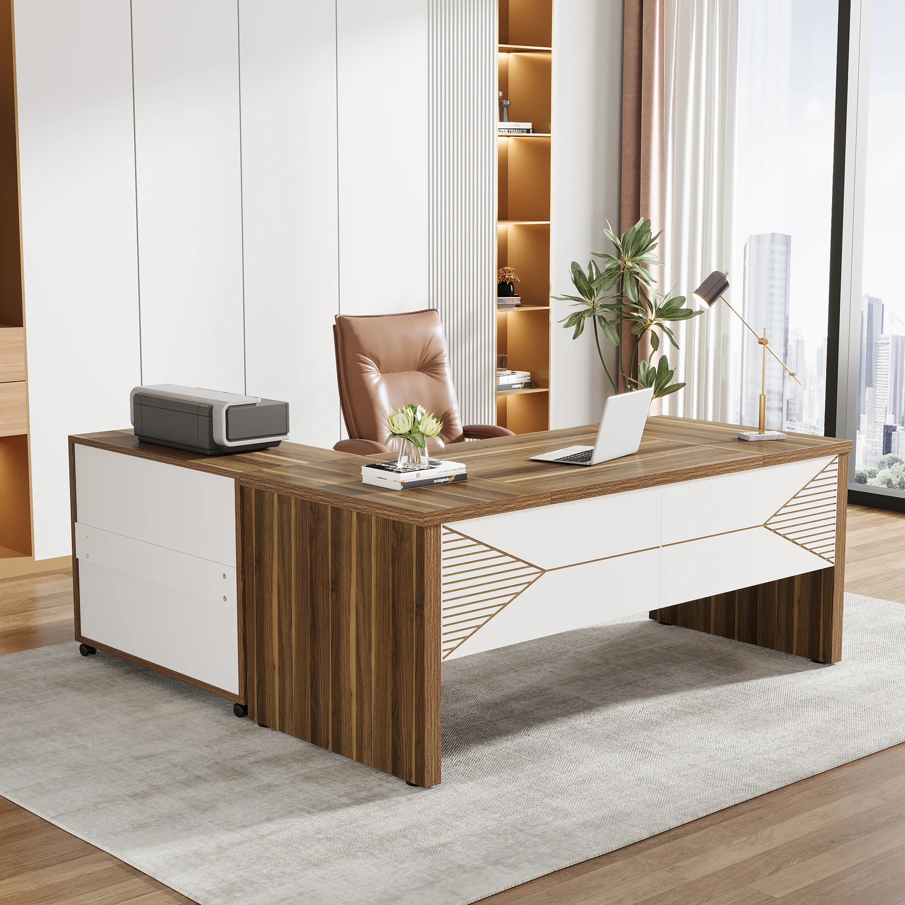 Tribesigns   Modern Luxury L S - Office Tech Furniture ulasan dan harga