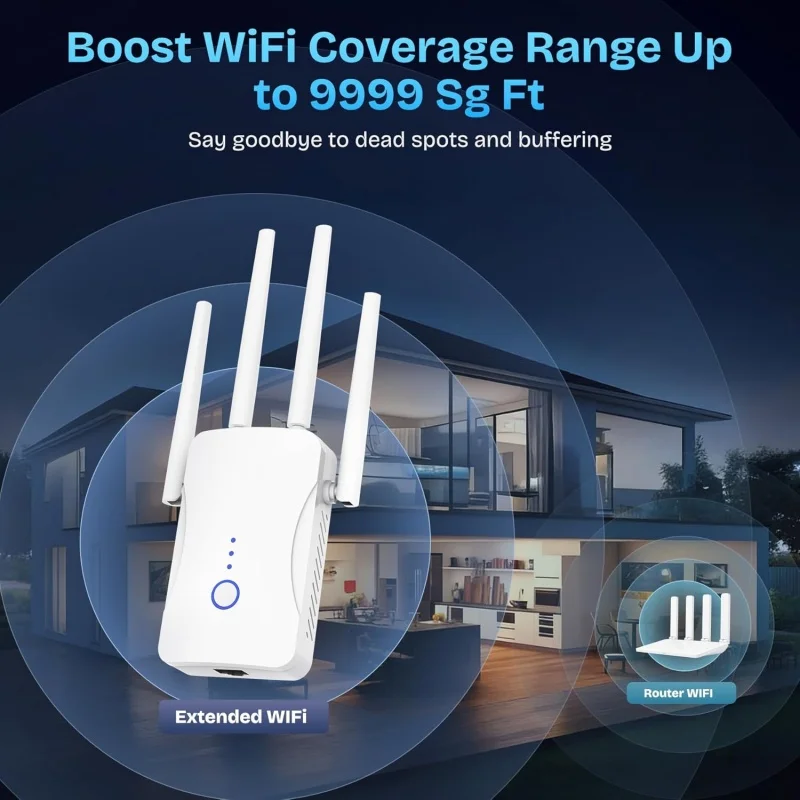 2.4G/5GHz Dual Band WiFi Repea - Wifi Range Extender ulasan dan harga