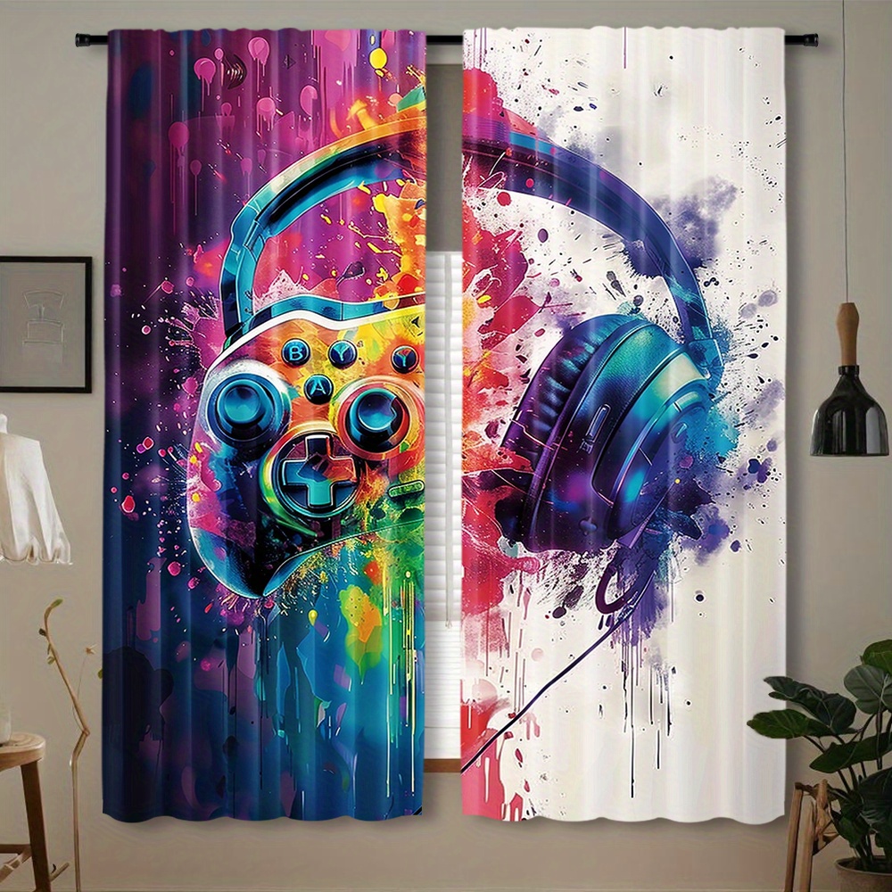 Gaming Controller Curtains Hea - Office Tech Design ulasan dan harga