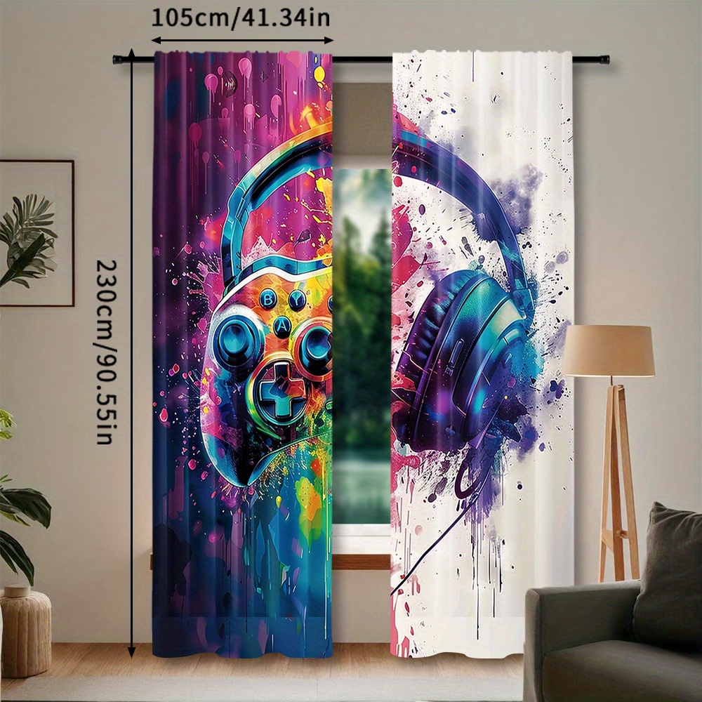 Gaming Controller Curtains Hea - Office Tech Design ulasan dan harga