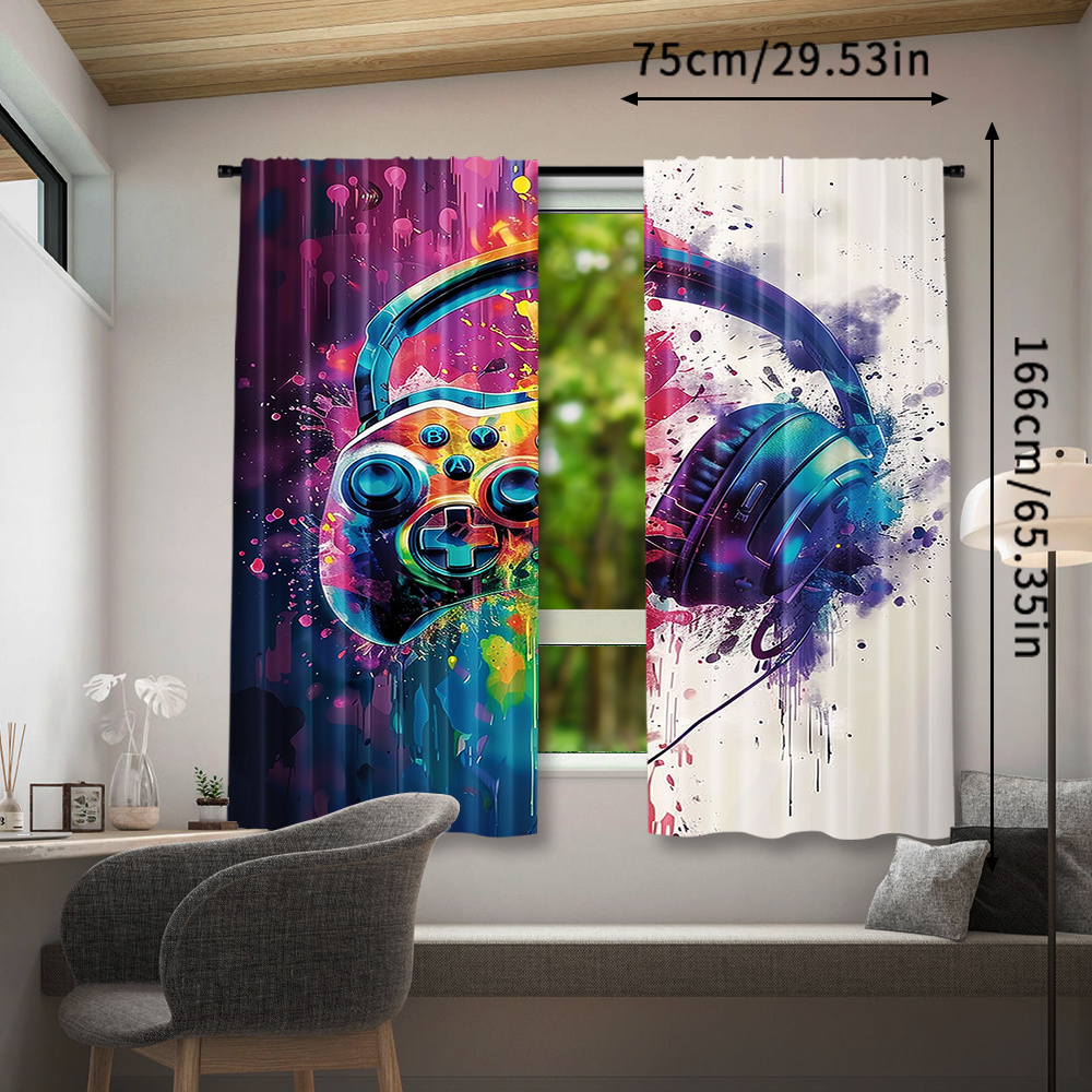 Gaming Controller Curtains Hea - Office Tech Design ulasan dan harga